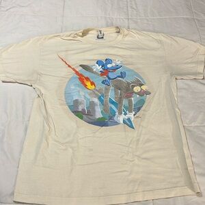 Tan Itchy & Scratchy short sleeve t shirt size Large